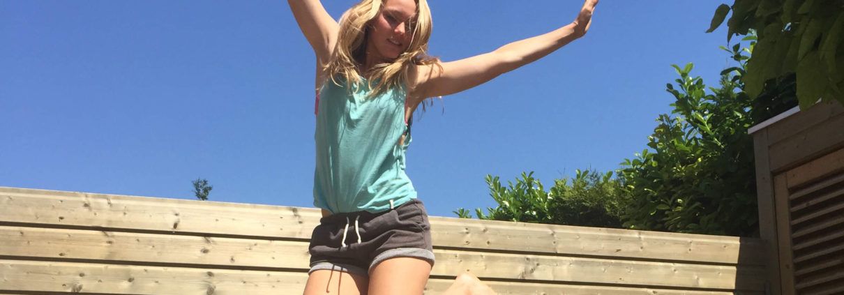 samen trainen op fitness trampoline flexbounce